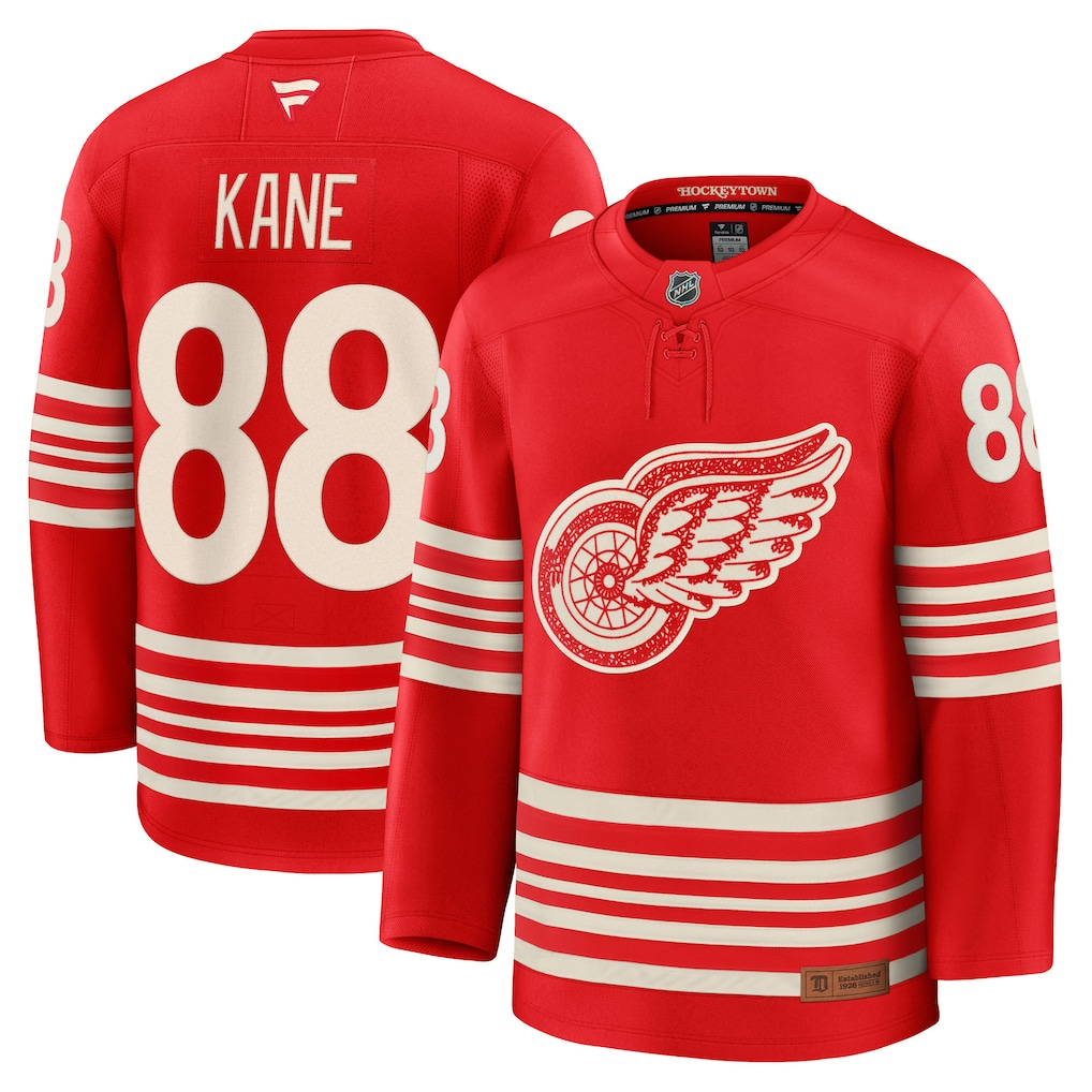 Men's Detroit Red Wings Patrick Kane #88 Fanatics Red Centennial Premium Player Jersey