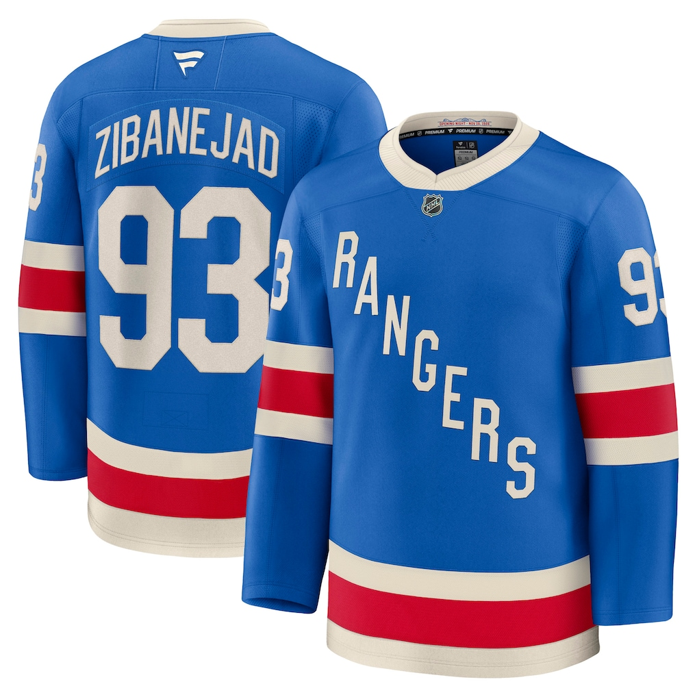 Men's New York Rangers Mika Zibanejad #93 Fanatics Blue Centennial Premium Jersey
