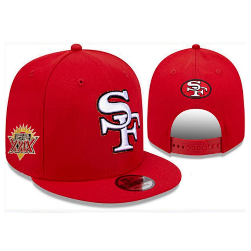 San Francisco 49 Retro Stitched Snapback Hat - Vintage SF Red Gold Adjustable Football Cap Collection
