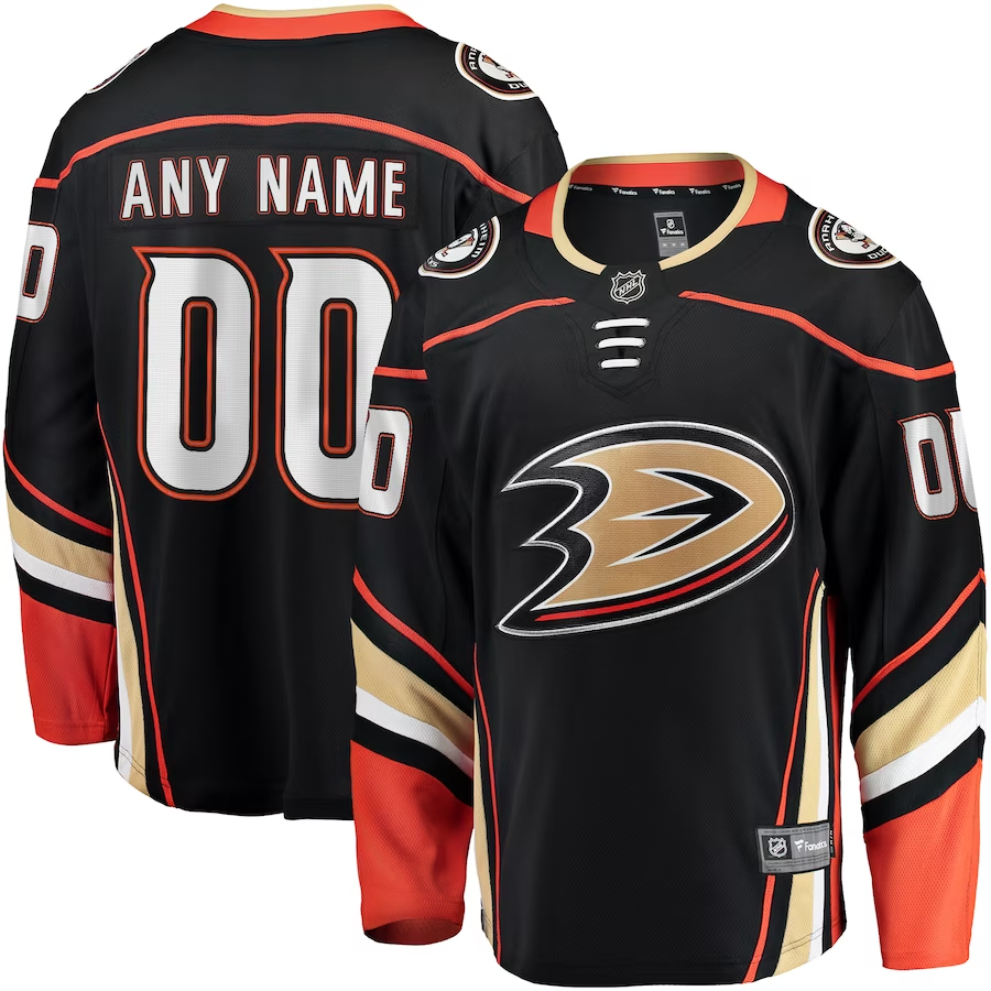 Men¡¯s Anaheim Ducks Black Home Breakaway Custom Jersey