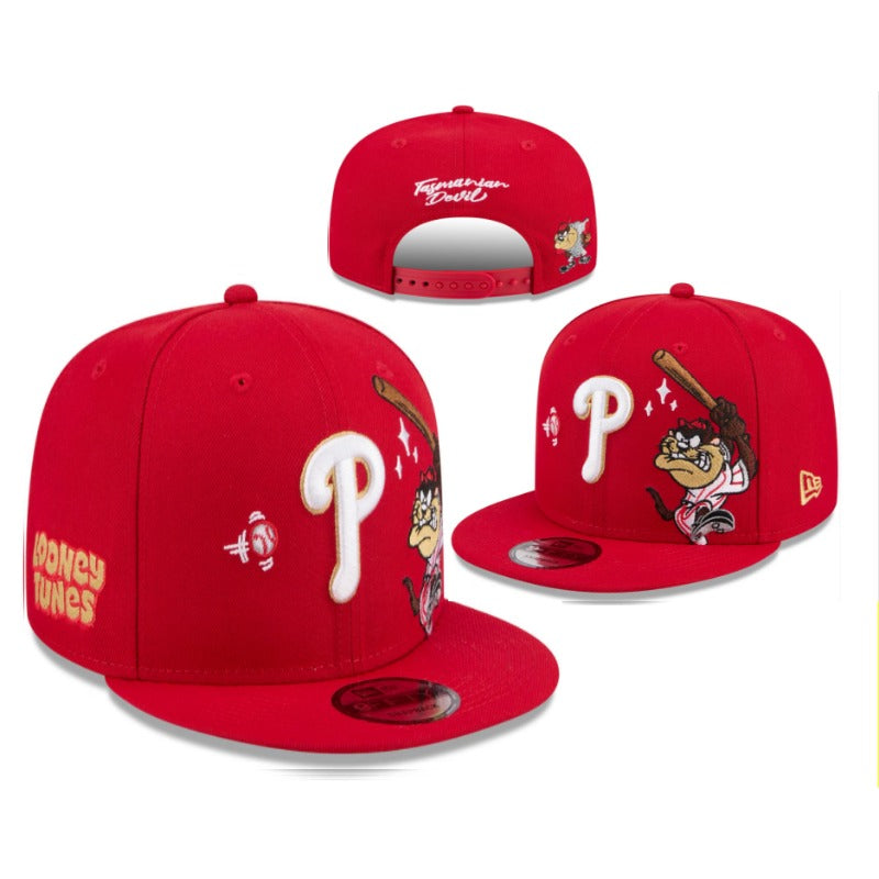 Philadelphia City Baseball Flat Brim Snapback Caps, Adjustable Unisex Game Day Headwear Red Blue White Multi Color Matching Styles