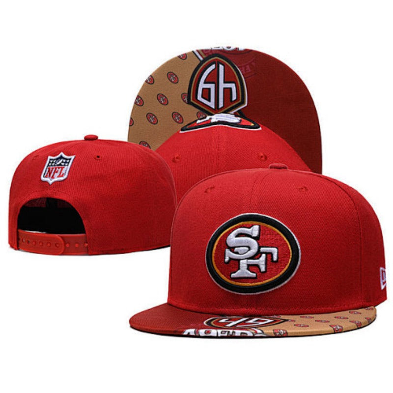 San Francisco 49 Retro Stitched Snapback Hat - Vintage SF Red Gold Adjustable Football Cap Collection