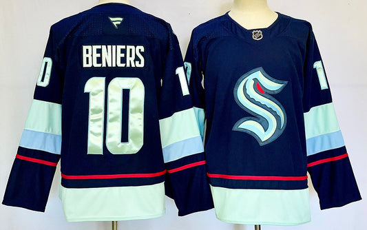 Men's Seattle Kraken Matty Beniers #10 Fanatics Navy Player Jersey