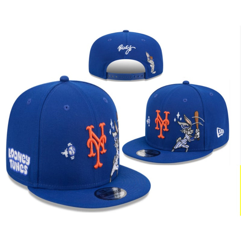 NYC City Baseball NY Symbol Flat Brim Snapback Caps, Unisex Adjustable Game Day Headwear Blue Black Orange Multi Color Styles