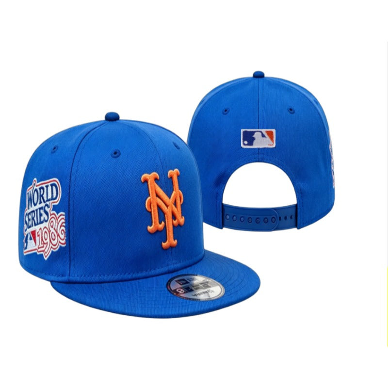 NYC City Baseball NY Symbol Flat Brim Snapback Caps, Unisex Adjustable Game Day Headwear Blue Black Orange Multi Color Styles