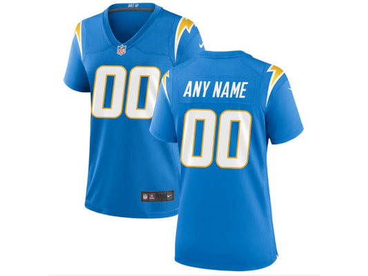 Women's Los Angeles Chargers number and name custom Football Jerseys