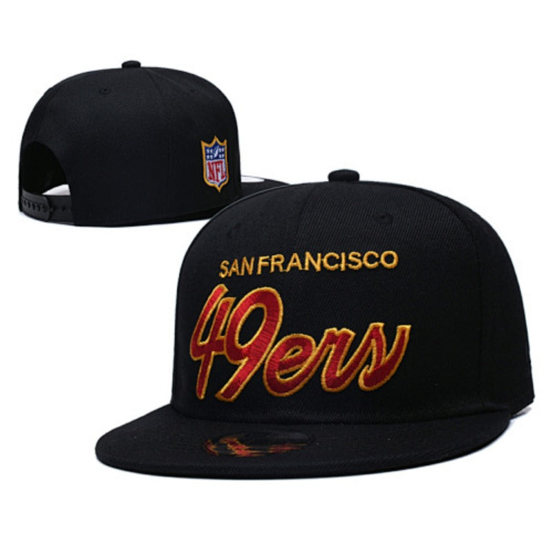San Francisco 49 Retro Stitched Snapback Hat - Vintage SF Red Gold Adjustable Football Cap Collection