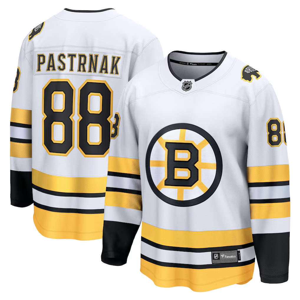 Men's Boston Bruins David Pastrnak #88 Fanatics White Player Jersey
