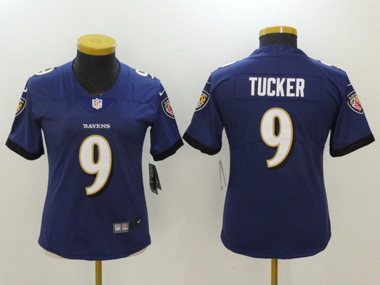 Women's Baltimore Ravens Justin Tucker NO.9 Football Jerseys