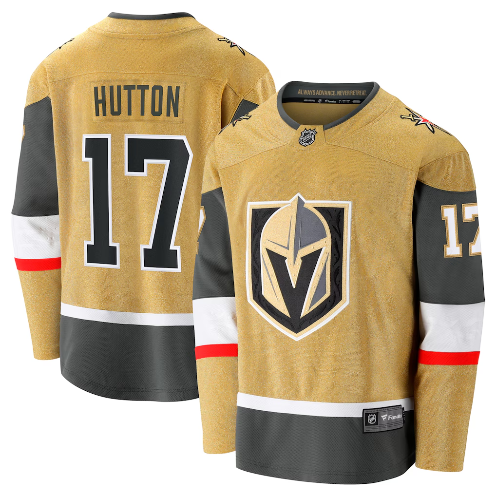 Men's Vegas Golden Knights Ben Hutton #17 Fanatics Gold Home Breakaway Player Jersey