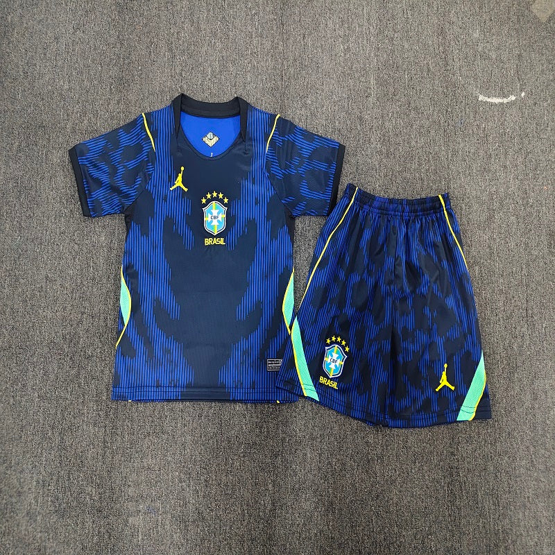 Kids Brazil 2026 world cup away soccer Jersey custom name and number