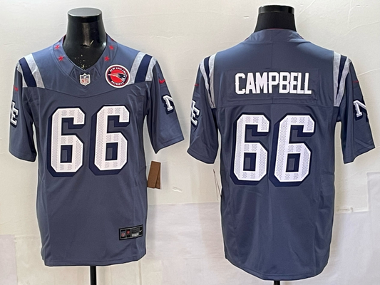 2025 New Season Adult New England Will Campbell  NO.66 Football Jerseys
