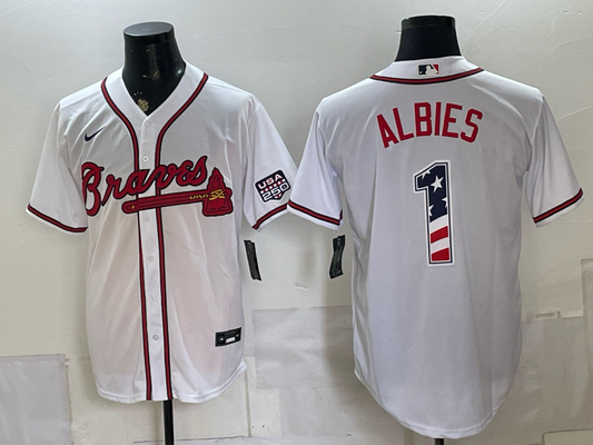 Men/Women/Youth Atlanta Braves Ozzie Albies #1 baseball Jerseys