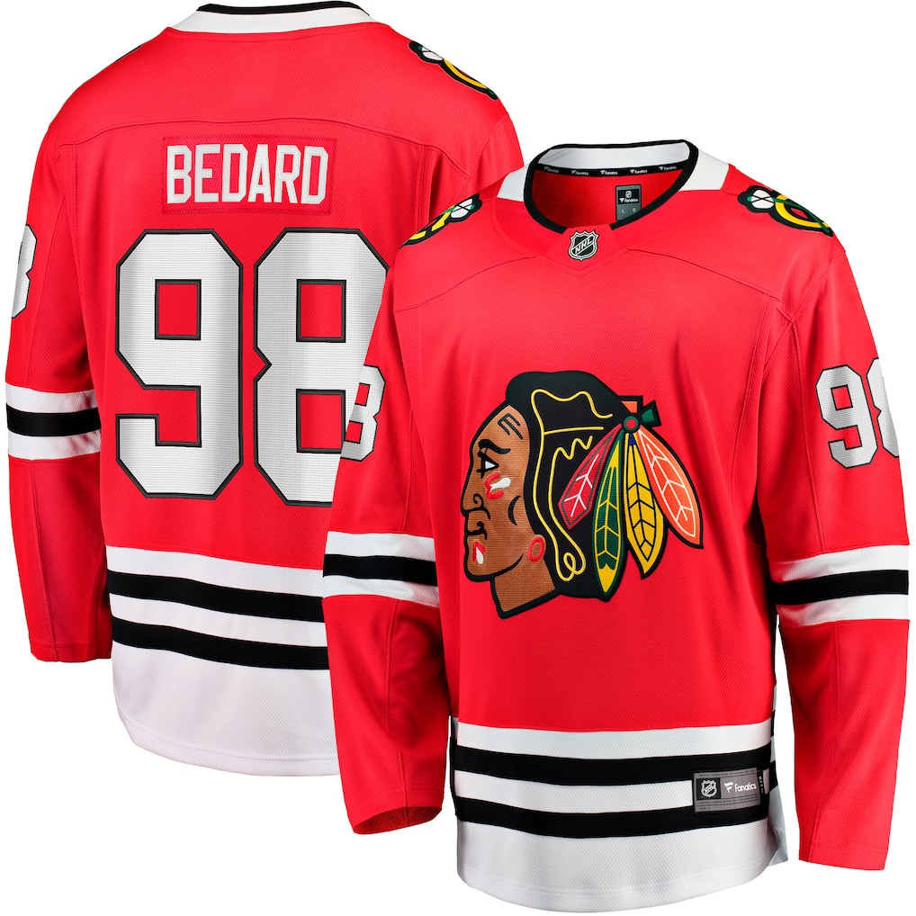 Men's Chicago Blackhawks Connor Bedard #98 Fanatics Red Home Breakaway Player Jersey