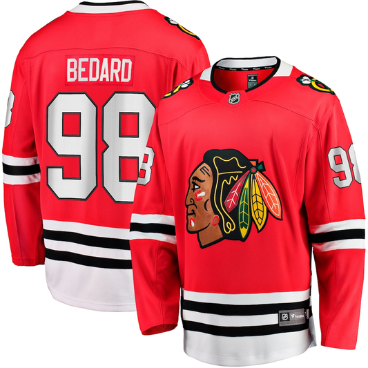 Men's Chicago Blackhawks Connor Bedard #98 Fanatics Red Home Breakaway Player Jersey