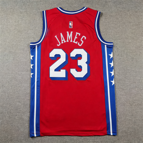 Philadelphia 76ers LeBron James #23 swingman basketball jerseys city version red