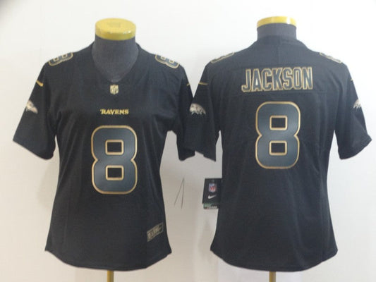 Women's Baltimore Ravens Lamar Jackson NO.8 Football Jerseys