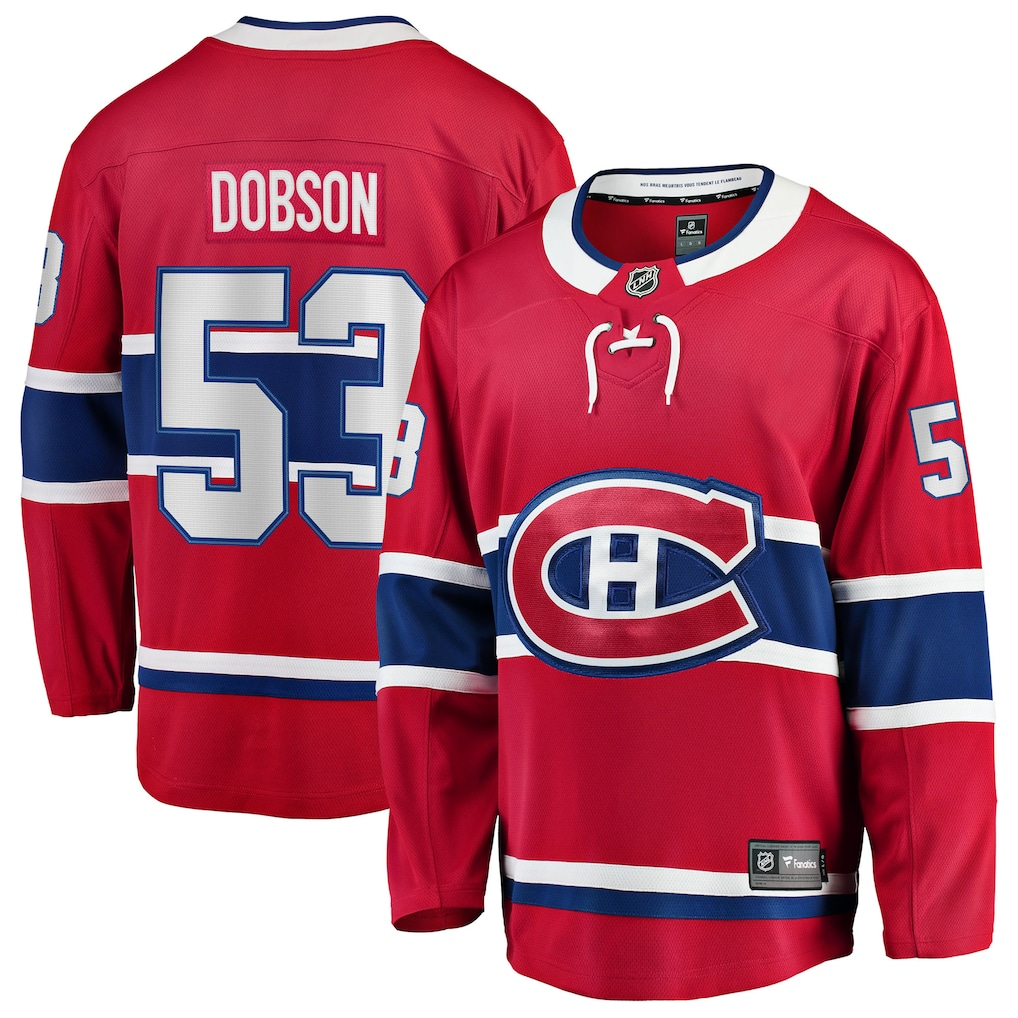Men's Montreal Canadiens Noah Dobson #53 Fanatics Red Home Breakaway Jersey