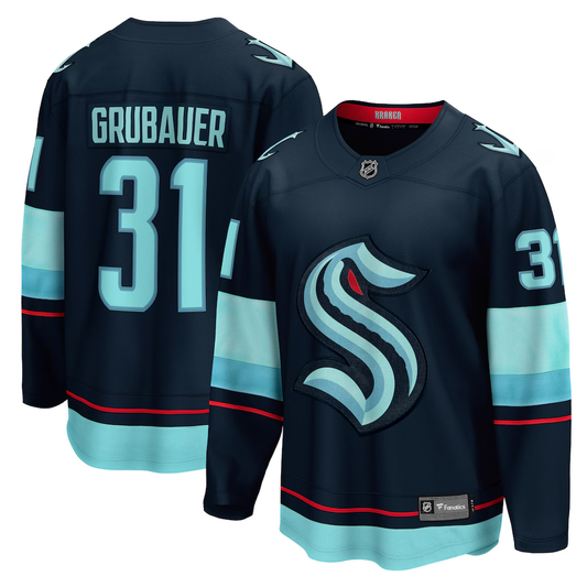 Men's Seattle Kraken Philipp Grubauer #31 Fanatics Navy Home Breakaway Jersey