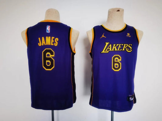 Kids Los Angeles Lakers James NO.6 Basketball Jersey