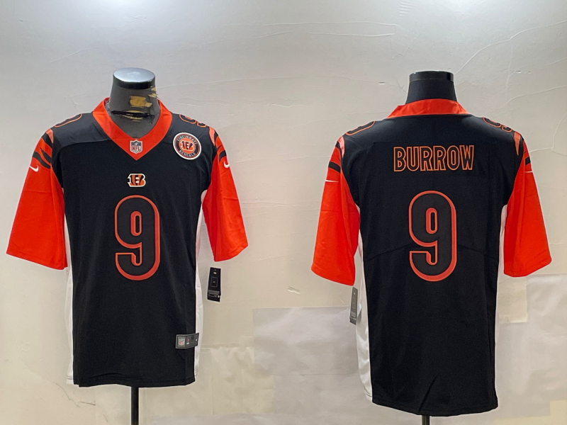 Cincinnati Bengals Joe Burrow NO.9 Salute To Service Football Jerseys