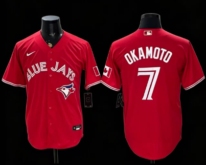 Men/Women/Youth Toronto Blue Jays  Kazuma Okamoto #7 baseball Jerseys red