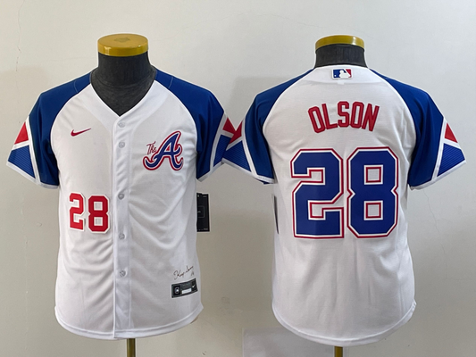Men/Women/Youth Atlanta Braves Matt Olson #28 baseball Jerseys