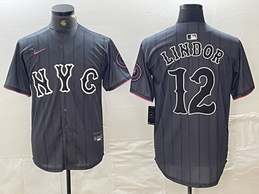 Men/Women/Youth  New York Mets Francisco Lindor #12 baseball Jerseys