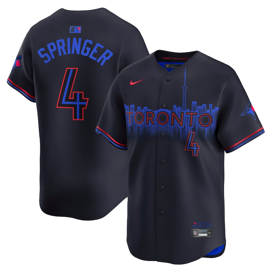 Men/Women/Youth Toronto Blue Jays George Springer #4 baseball Jerseys city edition dark blue