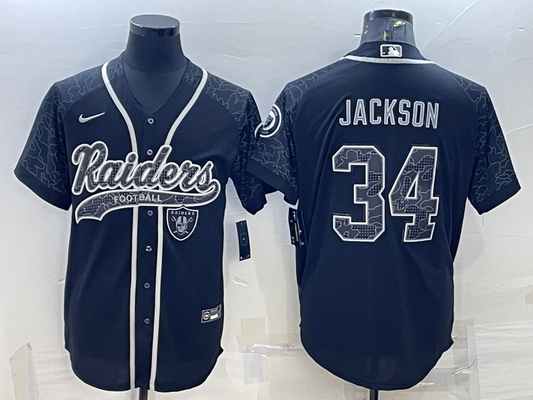 Adult ‎Oakland Raiders Bo Jackson NO.34 Football Jerseys