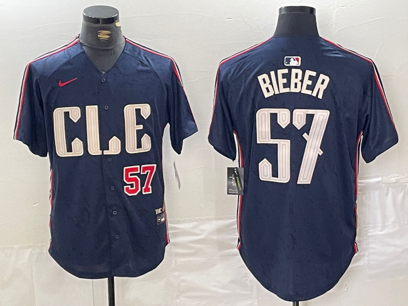 Men/Women/Youth Cleveland Indians Shane Bieber #57 baseball Jerseys