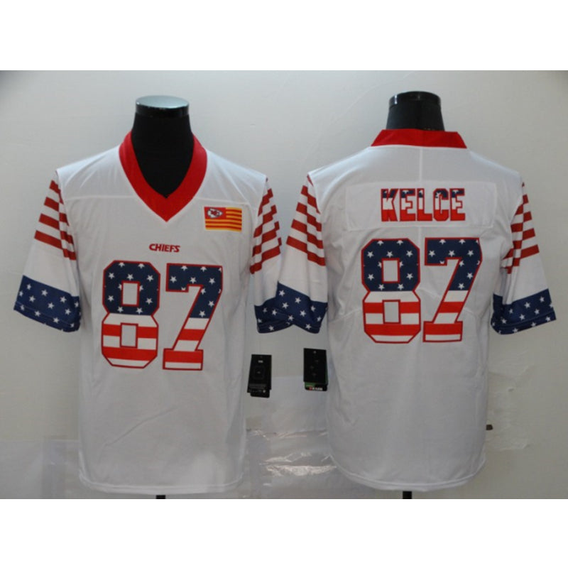 men/women/kids KC.Chiefs Kelce NO.87 White Football Jersey