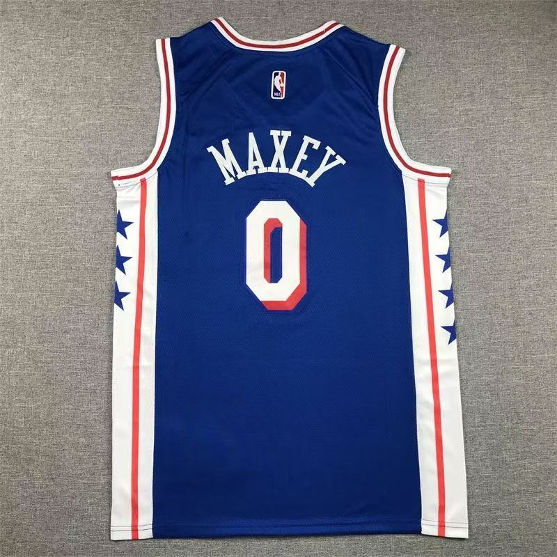 Philadelphia 76ers Tyrese Maxey#0 basketball jersey blue