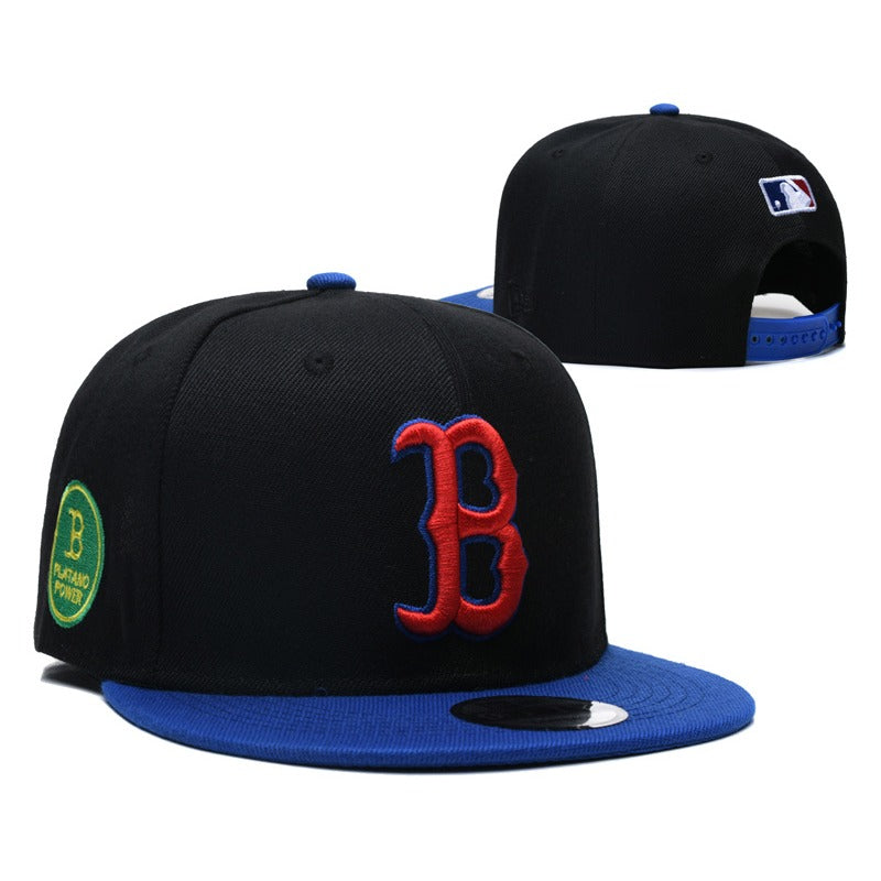 Boston City Baseball B Symbol Flat Snapback & Dad Caps, Unisex Adjustable Game Day Headwear Red Navy White Multi Color Hats