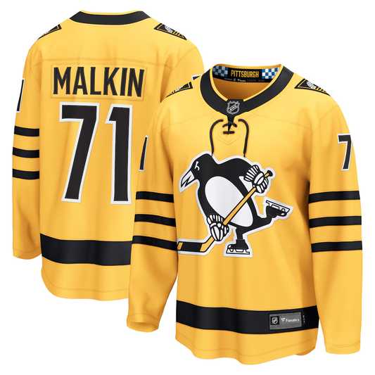 Men's Pittsburgh Penguins Evgeni Malkin #71 Fanatics Gold Alternate Premium Jersey