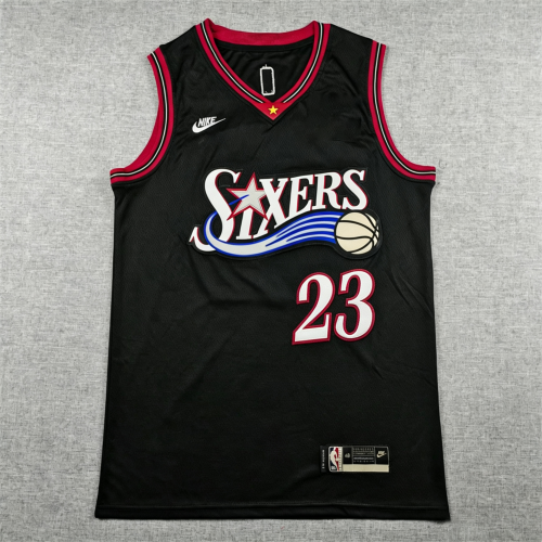 Philadelphia 76ers LeBron James #23 swingman basketball jerseys city version black