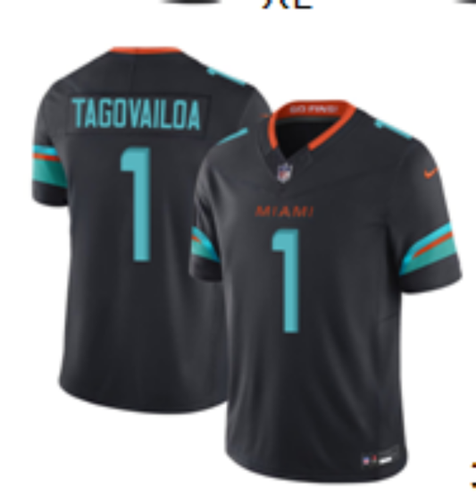 2025 Adult Miami Dolphins Tua Tagovailoa NO.1 Football Jerseys