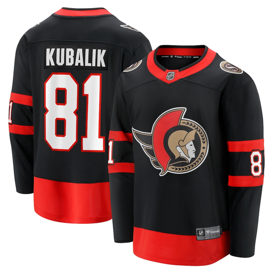Men's Ottawa Senators Dominik Kubalik #81 Fanatics Black Home Breakaway Jersey