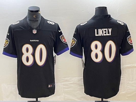 Adult ‎Baltimore Ravens Isaiah Likely #80 Football Jerseys
