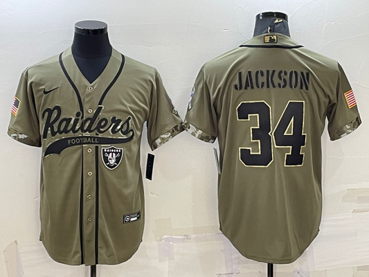 Adult ‎Oakland Raiders Bo Jackson NO.34 Football Jerseys