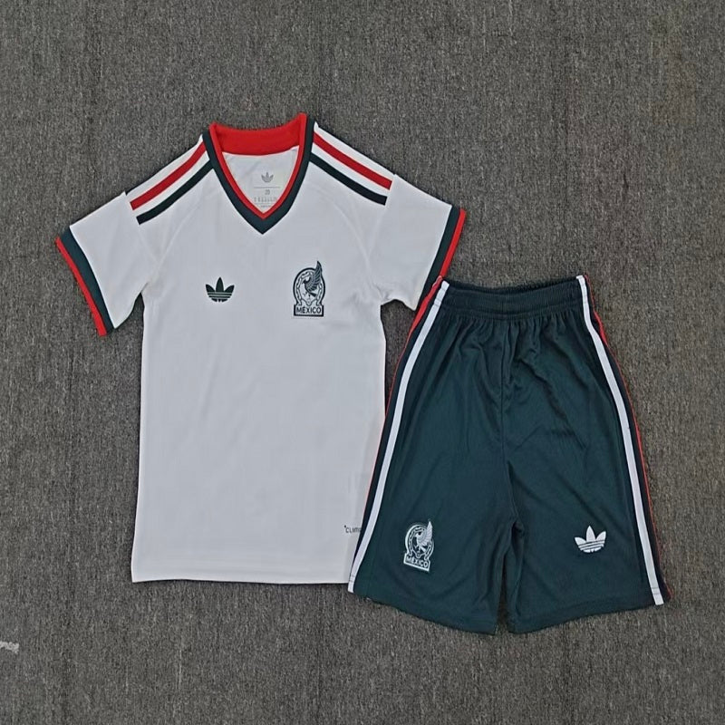 Kids Mexico 2026 world cup away white soccer Jersey custom name and number