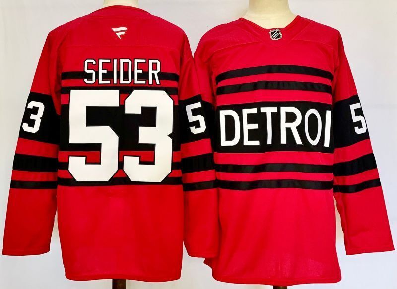 Men's Detroit Red Wings Moritz Seider #53 Fanatics Red Player Jersey