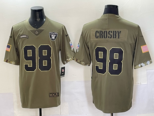 Adult Las Vegas Raiders Maxx Crosby NO.98 Football Jerseys