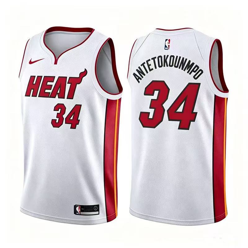 Miami Heat Giannis Antetokounmpo #34 swingman basketball jerseys S-2XL
