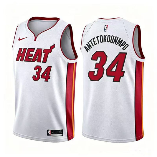 Miami Heat Giannis Antetokounmpo #34 swingman basketball jerseys S-2XL