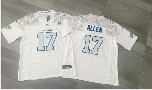 Men's #17 Josh Allen Bills 2025 Rivalry Series Stitched Jersey