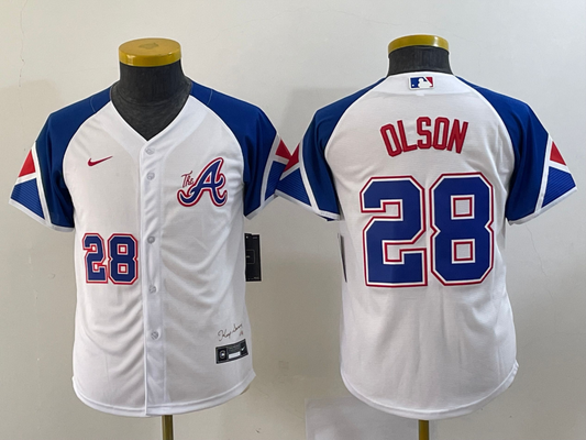 Men/Women/Youth Atlanta Braves Matt Olson #28 baseball Jerseys