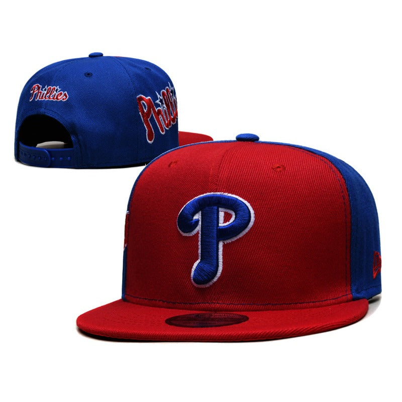 Philadelphia City Baseball Flat Brim Snapback Caps, Adjustable Unisex Game Day Headwear Red Blue White Multi Color Matching Styles