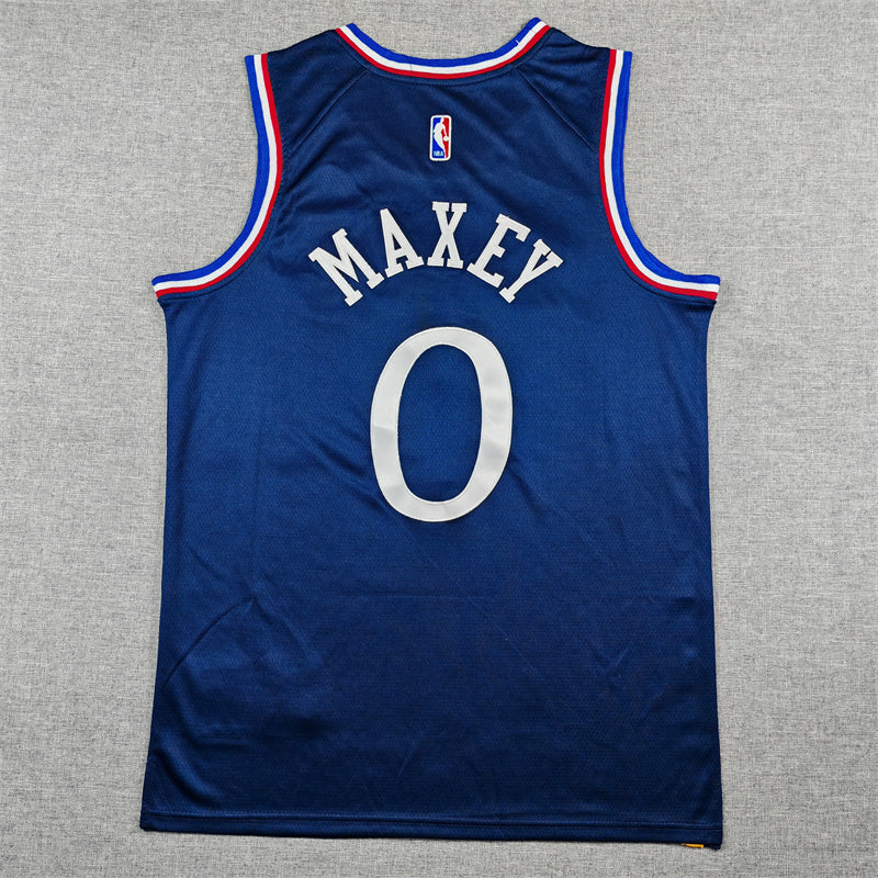 Philadelphia 76ers Tyrese Maxey #0 swingman basketball jerseys city version
