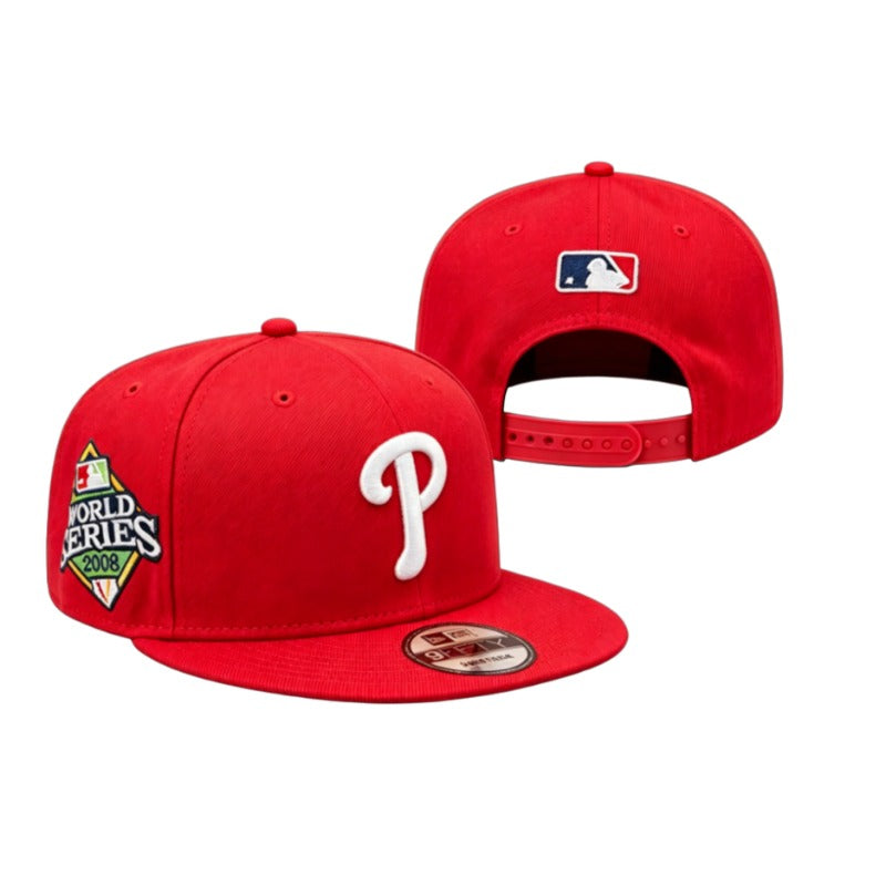 Philadelphia City Baseball Flat Brim Snapback Caps, Adjustable Unisex Game Day Headwear Red Blue White Multi Color Matching Styles